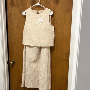 383. Nekane NKN Cream Textured A-Line Skirt with Coordinating Top -